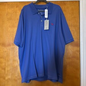 Tommy Bahama Blue Polo with Red Logo